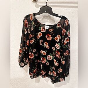 Black floral Cabi blouse